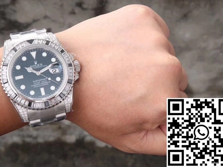116610LN Date Factory Black Dial Submariner Customized Edition Rolex GS Diamond 0414